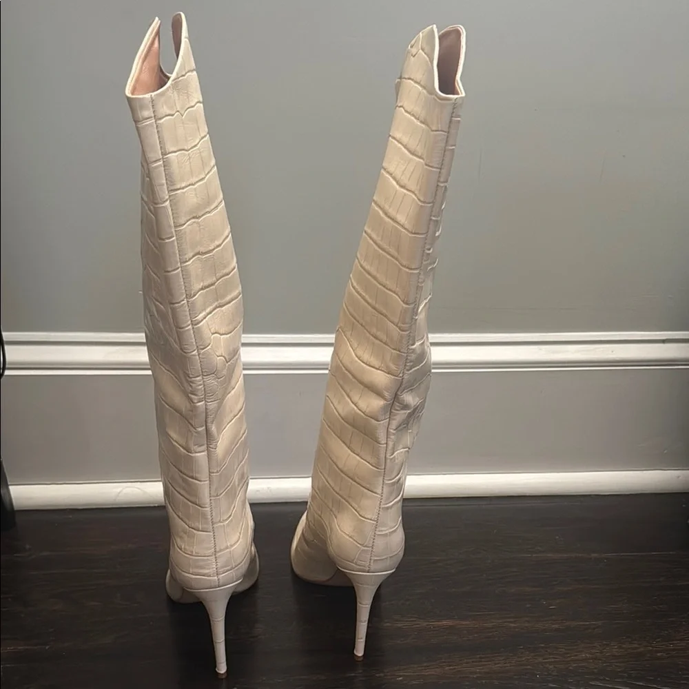 Schutz Maryana Pointed Toe Boots Cream 9.5 - Picture 3 of 4